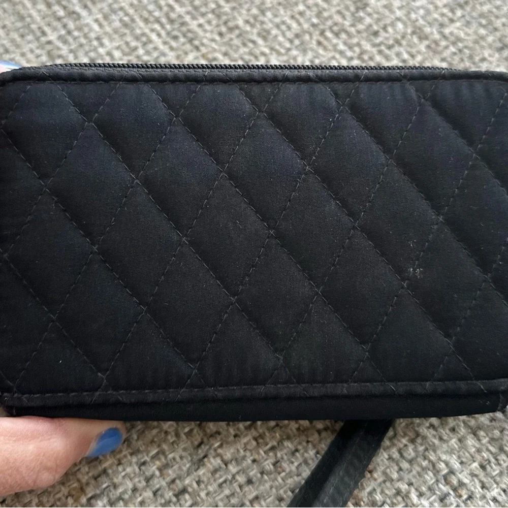 Vera Bradley Black Quilted Flap Wallet - Picture 4 of 8